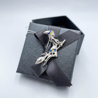 Серебряная брошь «Ведьмочка» (6100106)
