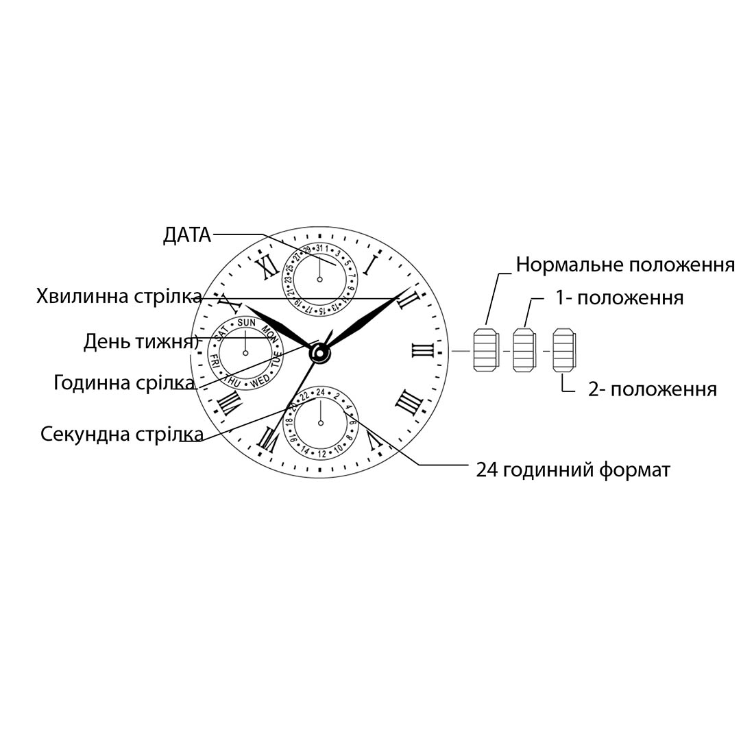 Чоловічий срібний годинник 97 (7100077)